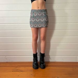 Micro Mini Embroidered Skirt